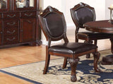 Royal Majestic Formal Set of 2 Side Chairs Brown Color Rubberwood Dining Room Furniture Intricate B01180913