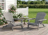 Outdoor Wooden Folding Adirondack Chair Set of 2 with Pre-Assembled BackRest, Wood Patio Chair for W2640P470154