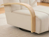 30.7"W Modern Upholstered 360&deg Swivel Accent Chair with Solid Wood Armrests and Comfy Channel W3118P339624