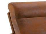 High Back Solid Wood Armrest Backrest Iron Frame Bronzing Cloth Indoor Leisure Chair Orange 41128051