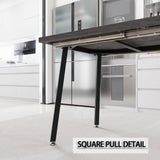 55.12-70.87" expandable rectangular dining table that can accommodate 4-6 people, equipped with 4 PU 10021617