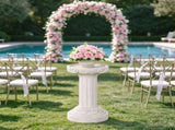 20.08" Sculptures Garden Statues, Large Roman Column Pedestal Cylinder Style, Magnesium Oxide Stone W6572P574582