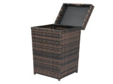 With Top Cover Iron Frame Rattan Trash Can Brown Gradient 79503488