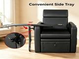 Black PVC Electric Reclining Pedicure Chair 77802564