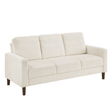 Modern Contemporary Beige Corduroy Upholstered Sofa Comfortable Cushion Solid Wood Living Room B011P359660