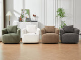 360&deg Swivel Chair, 38.2" Accent Chair Sofa, Upholstered Swivel Barrel Sofa Chair with a Throw Pillow N719P288552D