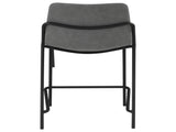 Grey and Black Counter Height Stools with Footrest B062P145615