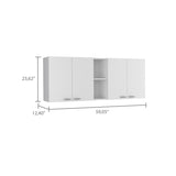 Portofino 150 Wall Cabinet, Double Door, Two External Shelves, Two Interior Shelves -White B20091979