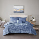 Full/Queen Velvet Comforter Set with Throw Pillow B03595988