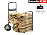 Firewood Cart 220LBS with Large Wheels, Fireplace Log Rolling Caddy Hauler, Wood Mover Outdoor 48004071