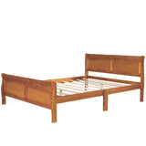 Queen Size Wood Platform Bed with Headboard and Wooden Slat Support WF289142AAL