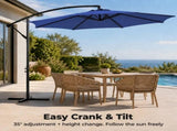 9.8FT Offset Cantilever Patio Umbrella with Crank & 8 Ribs, Easy Tilt Adjustment, UV Protection for 82226446