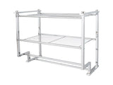 2 Tier Wall Mounted Metal Shelf with Towel Rack 13879388
