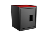 Steel Mini Side Locker Cabinet, 2 Shelves, Black 98164105
