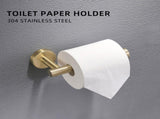 8-Pieces Brushed Nickel Gold Bathroom Accessories Set, Stainless Steel Bathroom Hardware Set, Bath W1932140149
