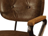 Vintage Whiskey Swivel Office Chair with Nailhead Trim B062P182752
