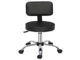 Semi-PU Leather Nylon Wheel 300lbs Round Stool With Backrest Plating Five-Star Feet Technician Stool 54431889