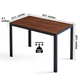 ZNTS Creative Design Veneered MDF Wood Structure Rectangular Walnut Dining Table W1516P194970