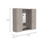 Draco Medicine Cabinet, Mirror, Double Door, One External Shelf B128P148705