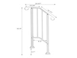 Handrails for Outdoor Steps, Iron Handrail Fits 1 Step, Transitional Handrail with Installation Kit, 99378762