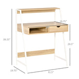 Computer Desk with Drawer ,Natural 19479753