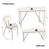 4 Piece Dining Table Set, Kitchen Table and 2 Chairs for 4 with Bench for Home, Kitchen, Living W578P150068