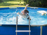 2 Steps 33in Pool Ladder Iron Grey Frame White Steps 08470483