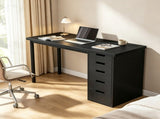 Modern Computer Desk, 47" Writing Desk with 5 Reversible Storage Drawers for Home Office 90034664