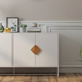 Solid wood special shape square handle design with 4 doors and double storage sideboard 75637864