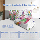 Colorful Bird Flower Design Quilt Set 3 Pieces King Size Soft Warm Bedding Set Include 1 Quilt And 2 15988841