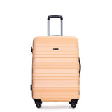 Expandable 3 Piece Luggage Sets PC Lightweight & Durable Suitcase with Two Hooks, Spinner Wheels, W284104370