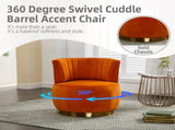 COOLMORE 360 Degree Swivel Cuddle Barrel Accent Sofa Chairs, Round Armchairs with Wide Upholstered, W395102774