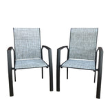 VRSHWO Garden Patio Chairs Set of 2, All Weather Metal Outdoor Dining Chairs , Garden, Poolsides, W213P335869
