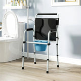 ZNTS Black multi-functional portable toilet chair with adjustable height 48179906