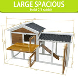 58" Wooden Outdoor Indoor Roof Waterproof Bunny Hutch Rabbit Cage Guinea Pig Coop PET House for W1431P341314