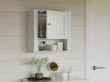 1-Door Bathroom Medicine Cabinet and Laundry Wall Storage Shelf - White 64272415