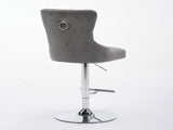 Thick Chrome Swivel Velvet Barstools,Adjustable 25-33"Height,Modern Upholstered with17.7" W1143P335043