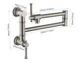 Wall mounted Filler Faucet, Modern Brass Filler Two-Attachment Wall Mount Folding Kitchen W2287P184324