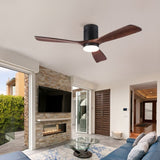 52" Intergrated LED Ceiling Fan Lighting with Solid Wood Blade W1367P171086