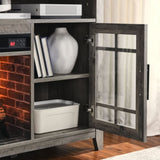 ZNTS 55 inch TV Media Stand with Electric Fireplace KD Inserts Heater,Gray Wash Color 39257647