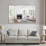 Oversized Bathroom Mirror with Removable Tray Wall Mount Mirror,Vertical Horizontal Hanging Aluminum W708P297638