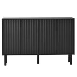ON-TREND Minimalist Shoe Cabinet with 5 Solid Wood Legs, Cream Style Sideboard Buffet Cabinet with N721P205785B
