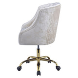 ZNTS Vintage Cream and Gold Tufted Back Office Chair B062P182759