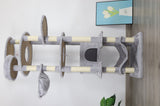 78.8 in Light Gray Cat Tree Tower with Wide Base, Large Condo, 12 Sisal Scratching Post, Big W243P326647