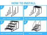 4 Step Ladder with Handrail, Swimming Pool Ladder Above Ground, 660 lb Load Capacity RV Steps with 53062981