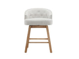 32.25" Swivel Counter Stools Set of 2, Upholstered Counter Height Bar Stools with Solid Rubber Wood N780P504556A