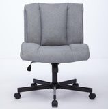 ZNTS Armless Desk Chairs with Wheels Office Chair Vanity Chair with Technical Cloth Adjustable Swivel W2725P207702