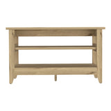 Light Oak 2-Shelf Rectangle Storage Bench B06280611