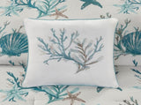 7 Piece Cotton Sateen Comforter Set Aqua Queen B03597266