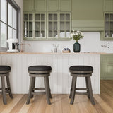24" Counter Stool, Weathered Gray Finish, Charcoal Fabric Seat B04660672